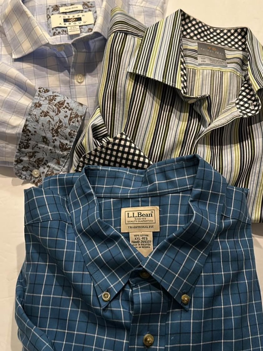 Men’s shirt bundle L.L. Bean Plaid Joseph Abboud Thomas Dean  Button Downs XXL